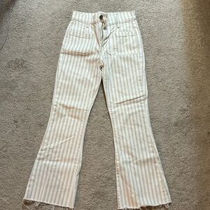 Frame pinstripe jeans with front pockets